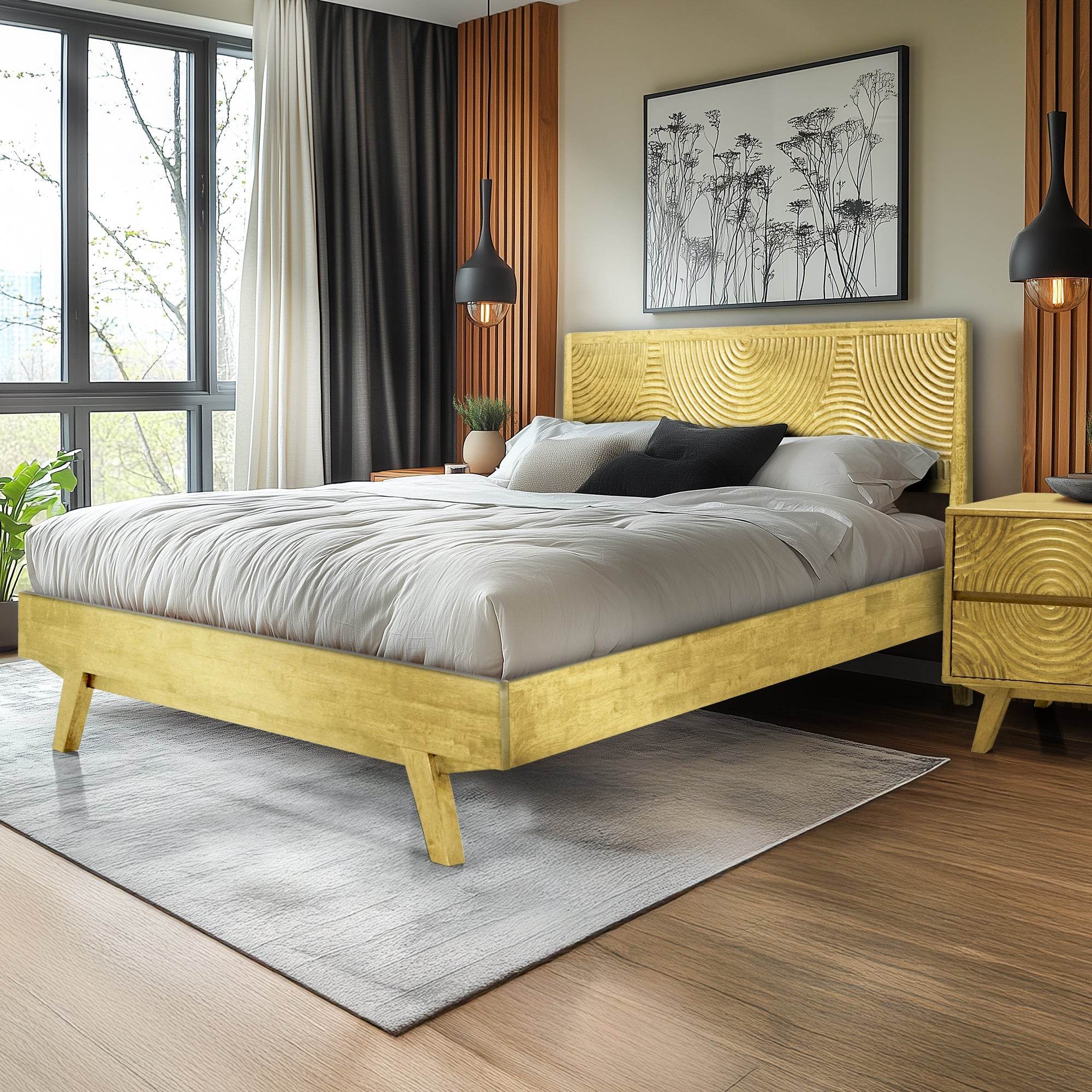 Harmony Platform Bed Frame with Headboard 