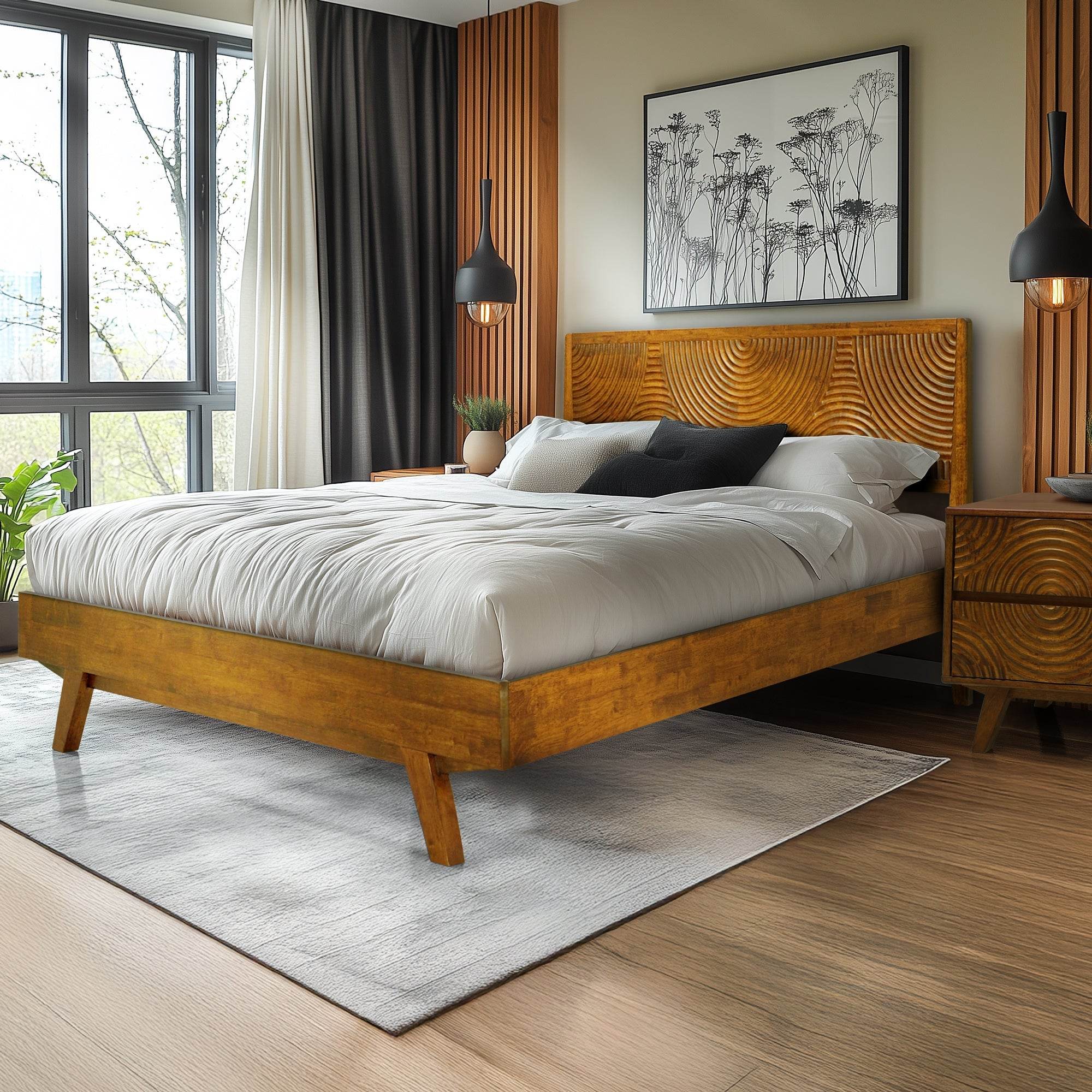 Harmony Platform Bed Frame with Headboard 