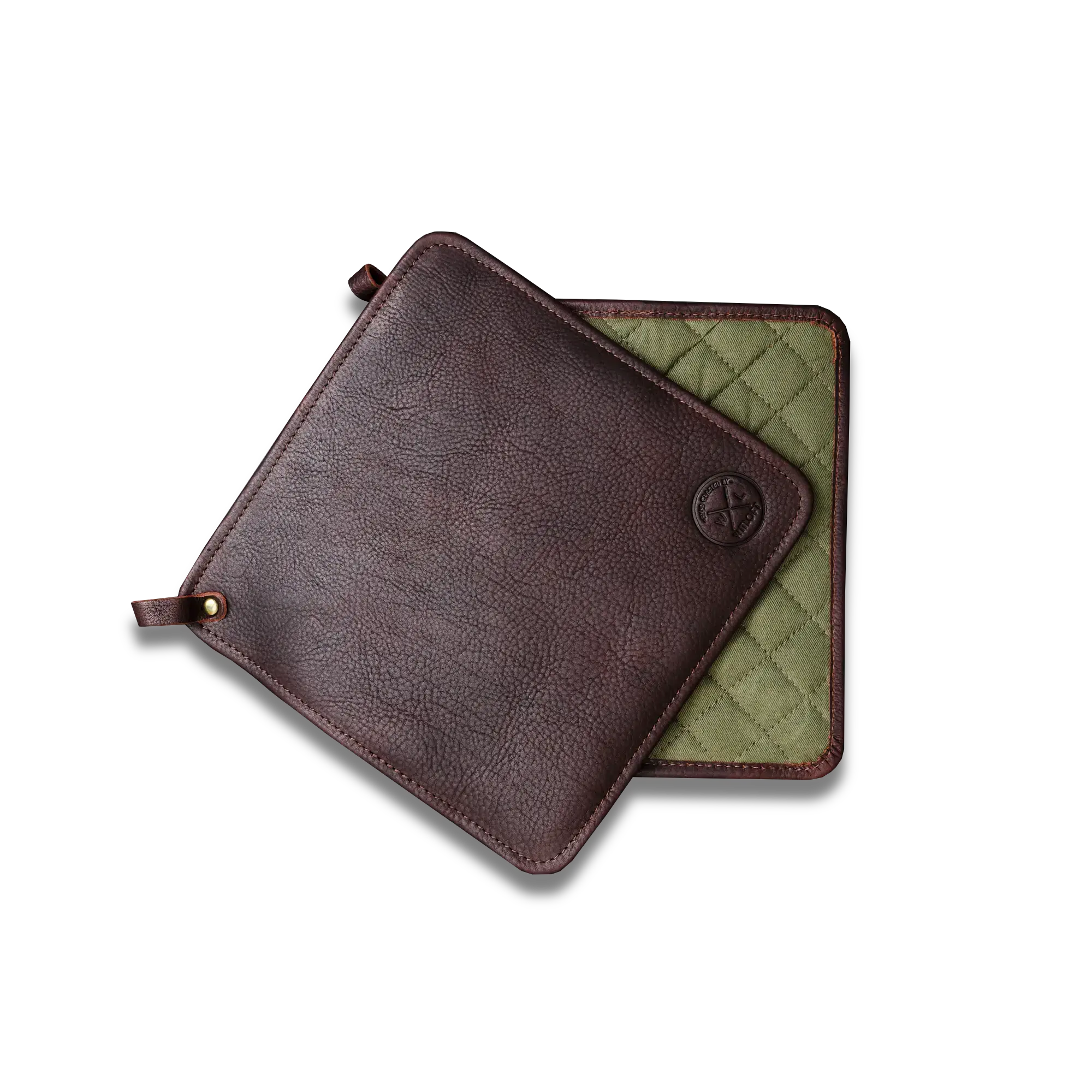 WITLOFT | Potholder Set of 2pcs Leather - Dark Brown 