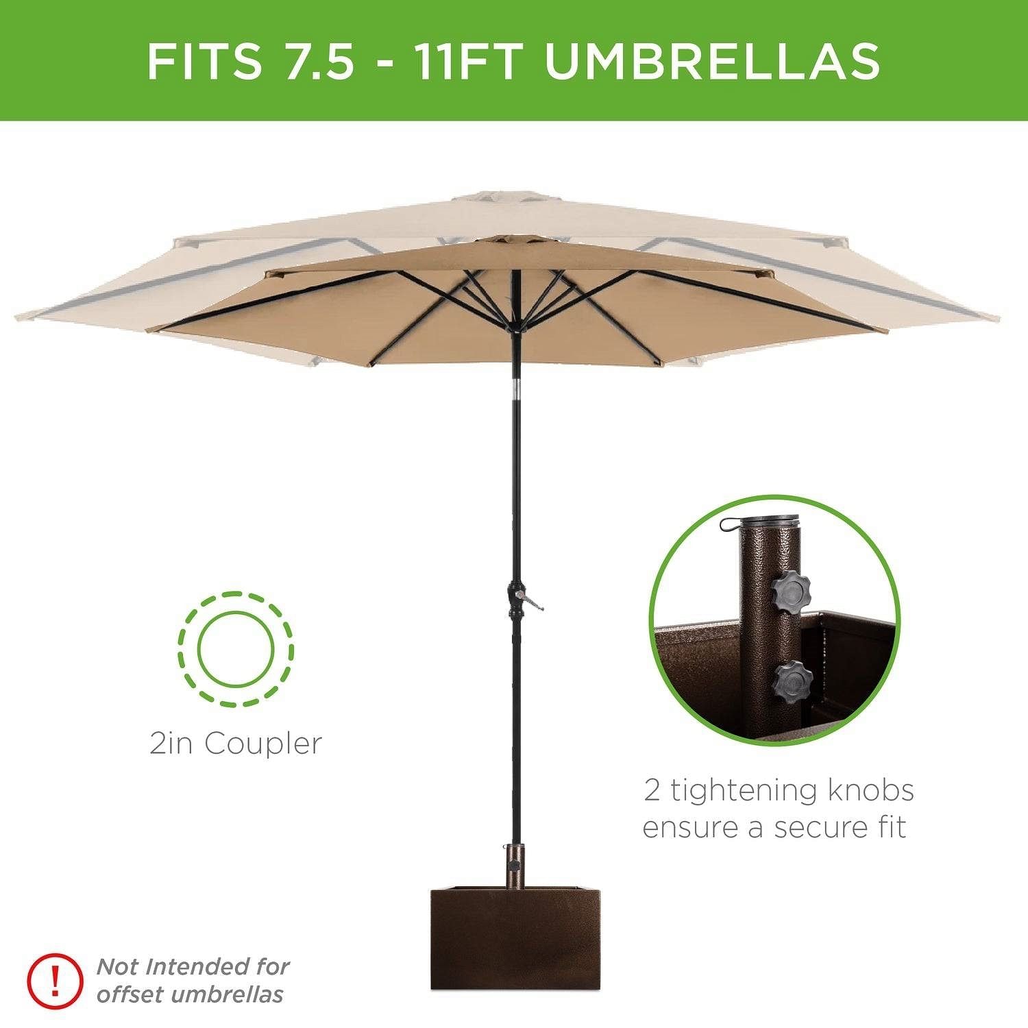 Portable Wheeled Powder Coated Steel Umbrella Base Stand / Planter Box - Free Shipping 