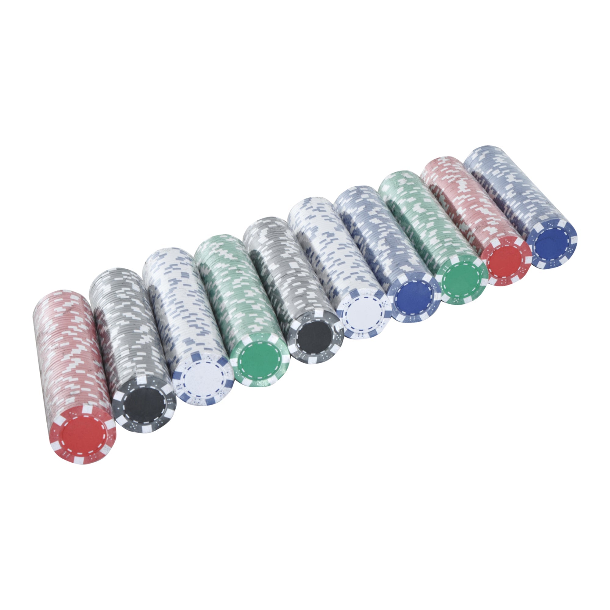 Soozier Premium Poker Chips Set with Durable Silver Aluminum Case 500 Striped Dice 2 Card Decks for Casino Night 