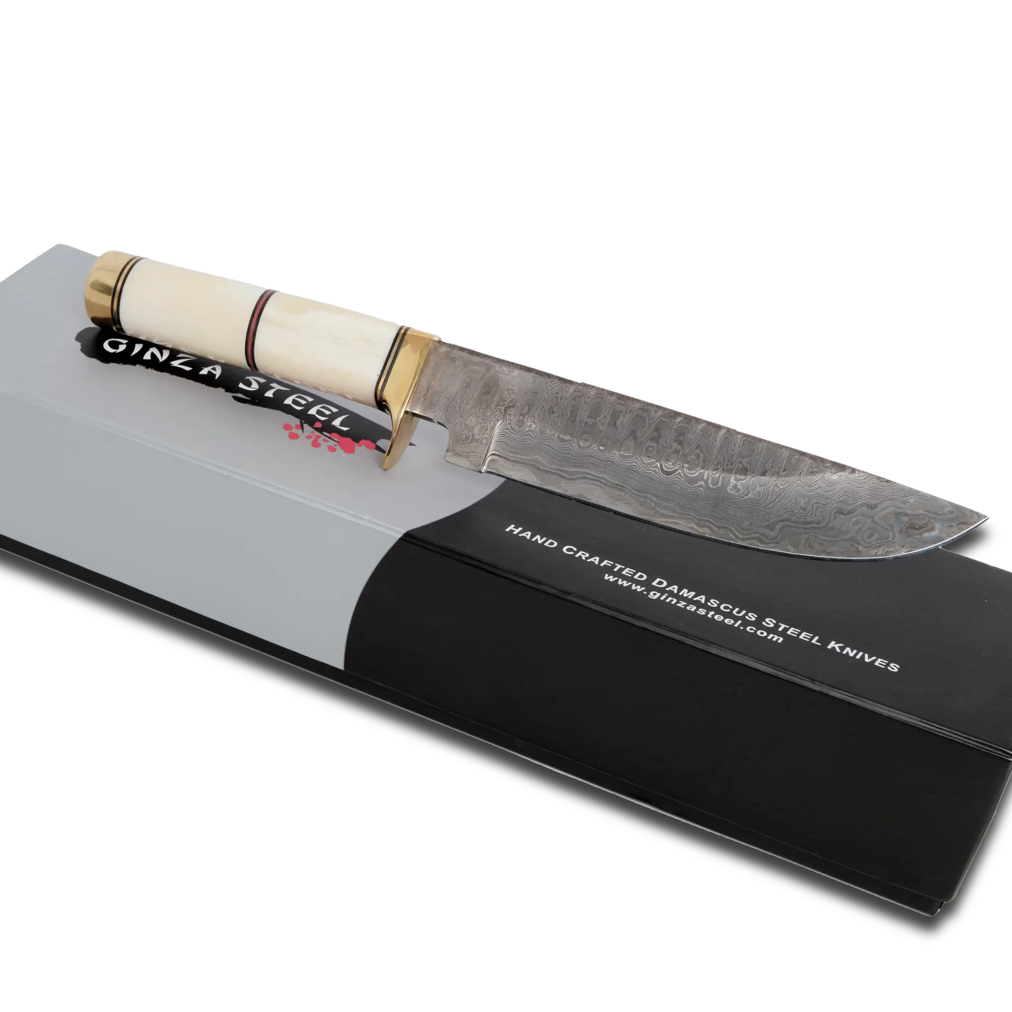 Haruto Bowie Knife - Camel Bone Handle 7.5 inch with Original leather Sheath 