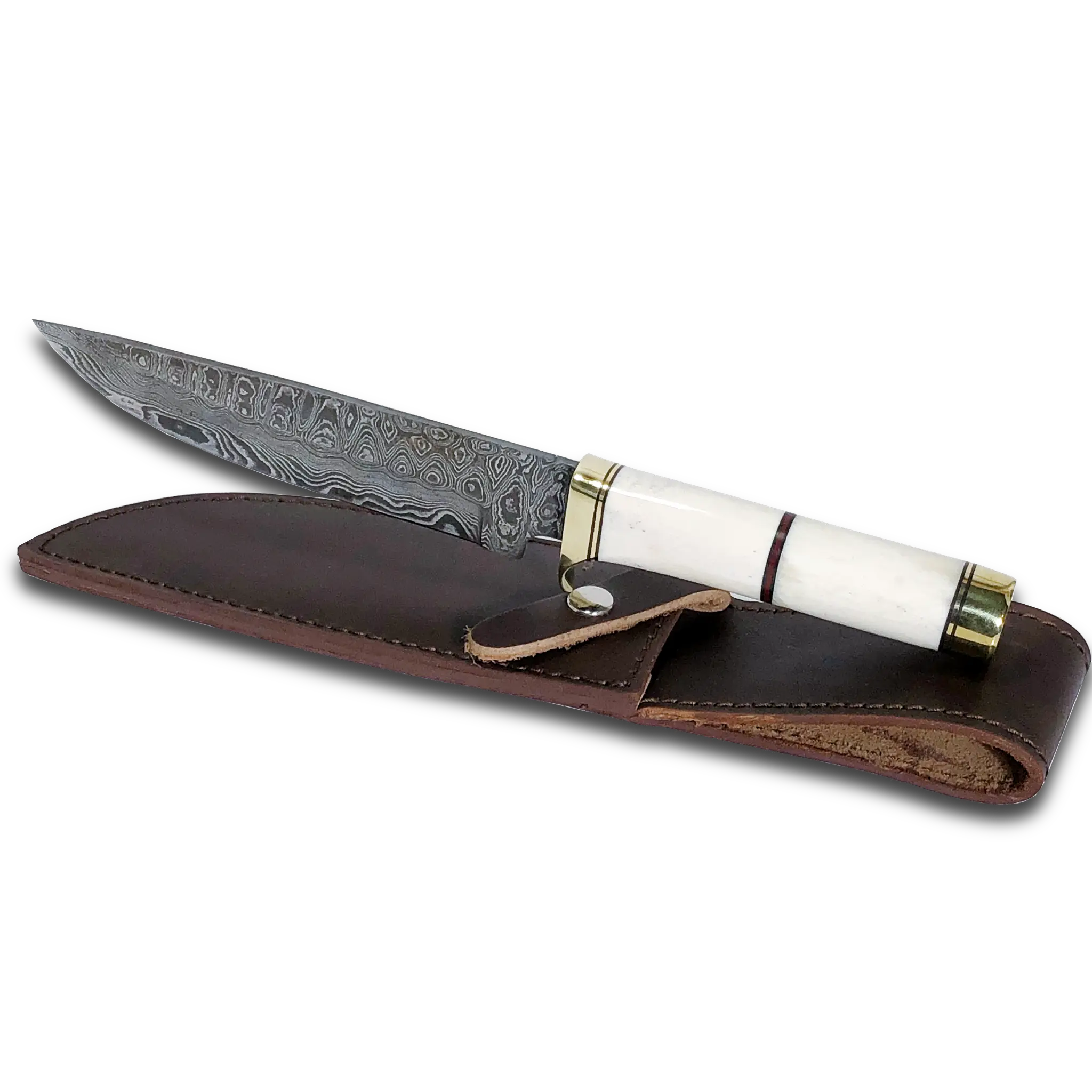 Haruto Bowie Knife - Camel Bone Handle 7.5 inch with Original leather Sheath 