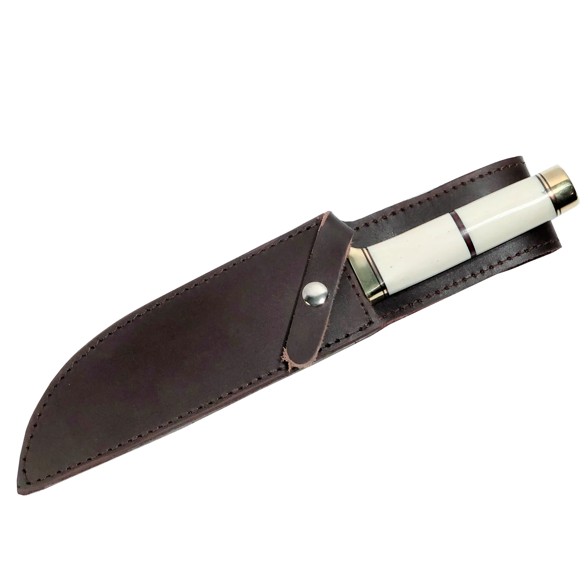 Haruto Bowie Knife - Camel Bone Handle 7.5 inch with Original leather Sheath 