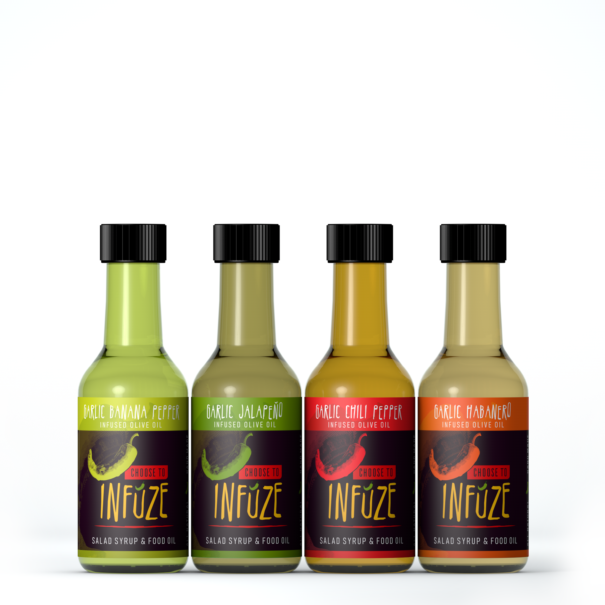 4 Pack Mini Mixed Infused Olive Oils 60 ml (2 oz) each 