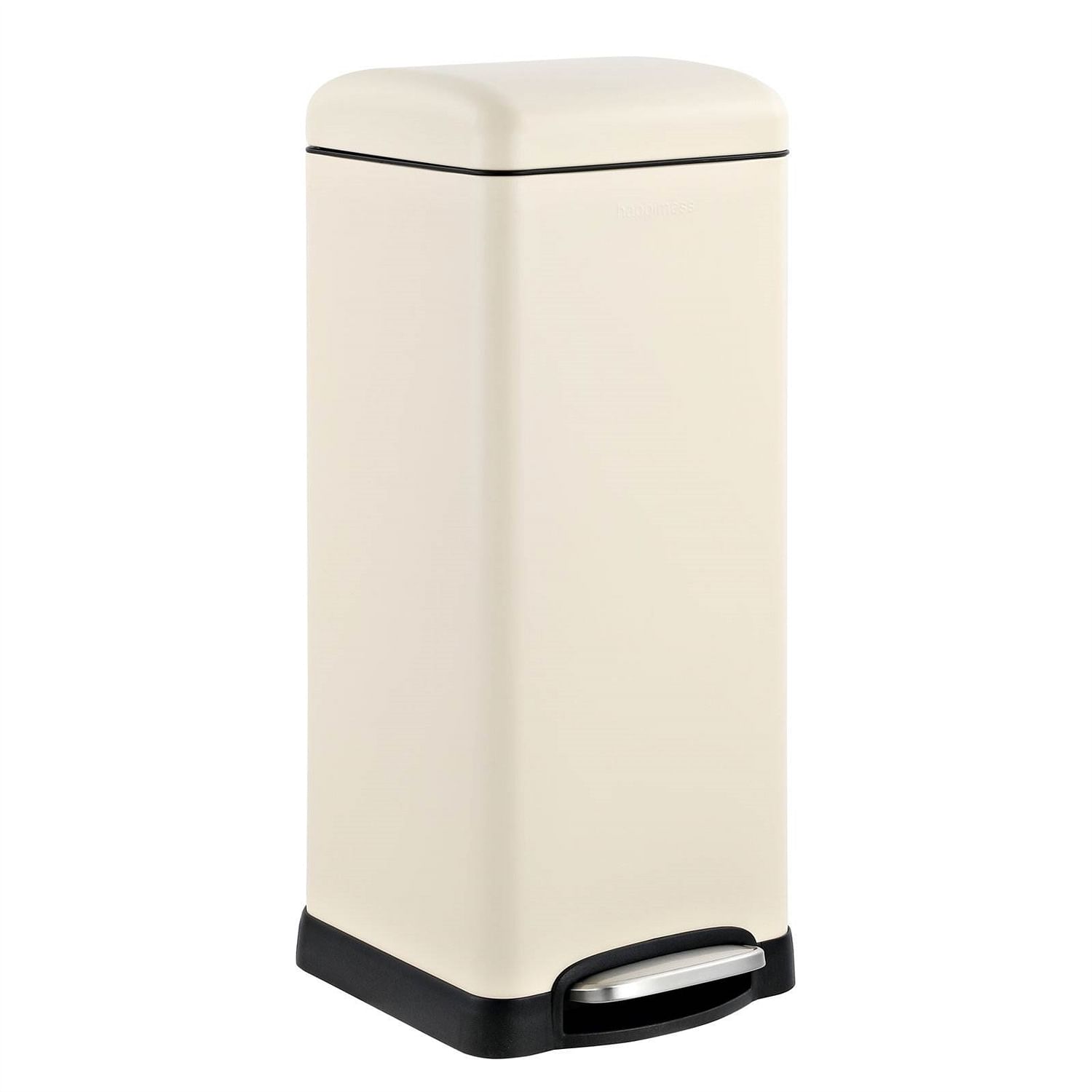 8-Gallon Retro Stainless Steel Step-On Trash Can in Light Almond Beige Finish - Free Shipping