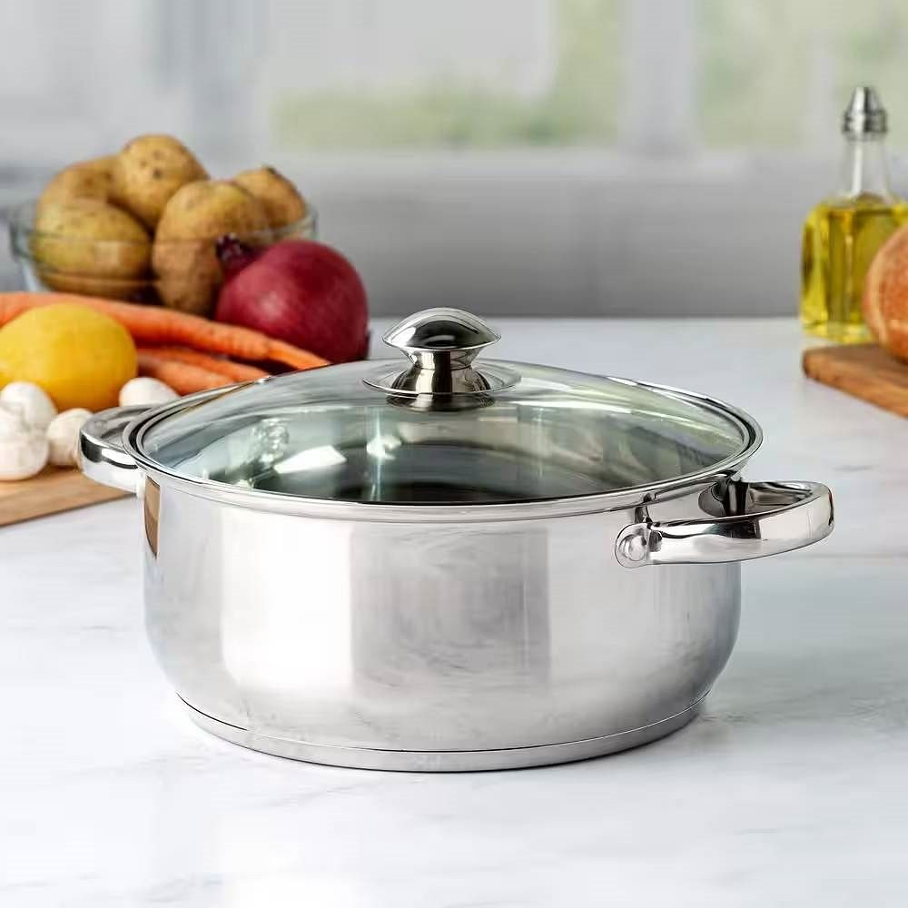 5-Quart Stainless Steel Dutch Oven with Glass Lid - Free Shipping