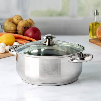 5-Quart Stainless Steel Dutch Oven with Glass Lid - Free Shipping 