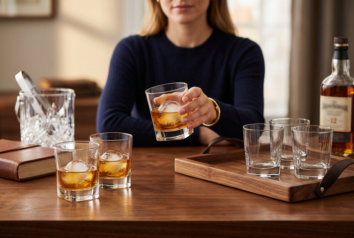 Whiskey Glasses, Set of 6, 310 ml (10.5 oz) Square Rocks Glasses – Carre