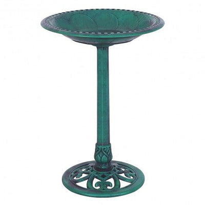 Outdoor Garden Green Pedestal Bird Bath Feeder - Free Shipping 