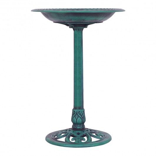 Outdoor Garden Green Pedestal Bird Bath Feeder - Free Shipping