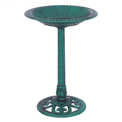 Outdoor Garden Green Pedestal Bird Bath Feeder - Free Shipping