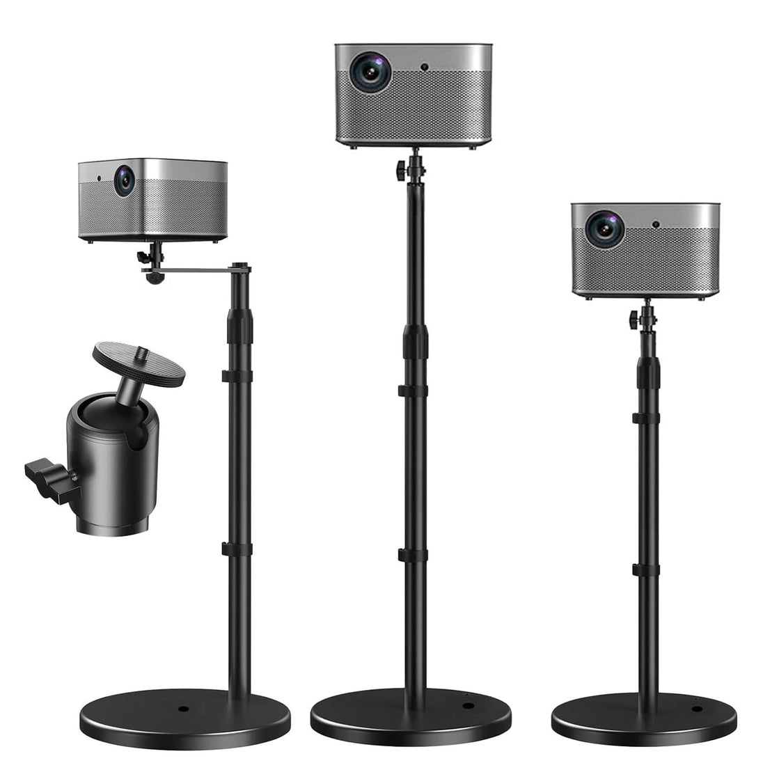 5Core Projector Stand Height Adjustable Mount Floor w 360° Swivel 3 Mounting Options