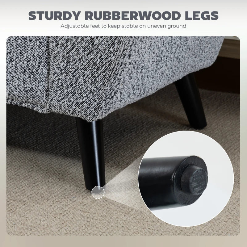 Upholstered Storage Bench with Arms, Modern Ottoman Bench for Bedroom, Entryway, and Living Room, Grey