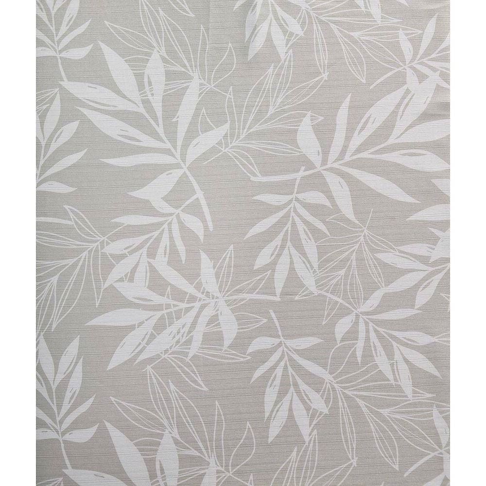 72-inch Polyester Fabric Shower Curtain with Taupe Gray White Leaves Pattern - Free Shipping