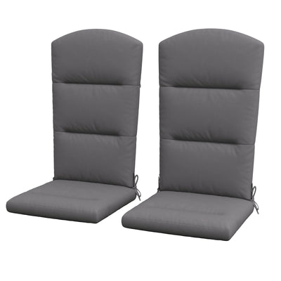 Outsunny Grey Adirondack Chair Cushions Replacement 2-Pack with Back Support and Ties for Patio Chairs 