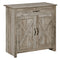 HOMCOM Farmhouse Style Barn Door Sideboard Coffee Bar Buffet Accent Storage Cabinet for Living Room Entryway Grey Wash