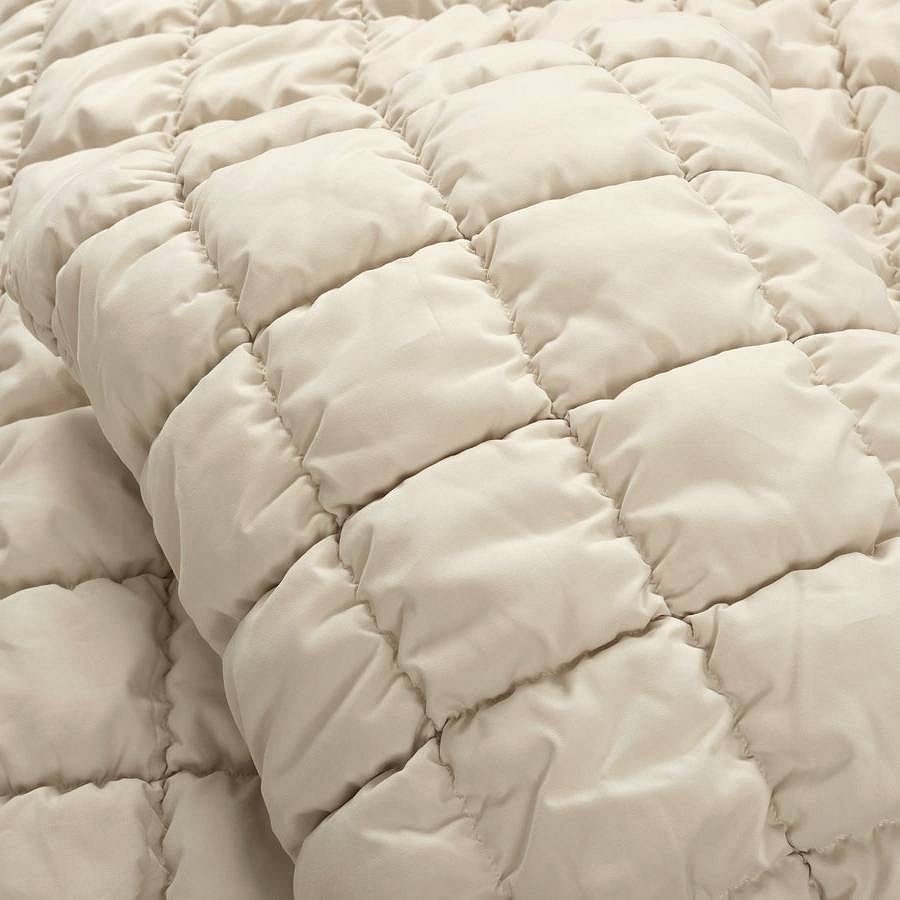 Twin/XL Soft Lightweight Puff Textured 2-Piece Comforter Set in Neutral Tan - Free Shipping