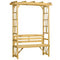Patio Wooden Bench, Outdoor Bench for Vines/Climbing Plants, Light Brown