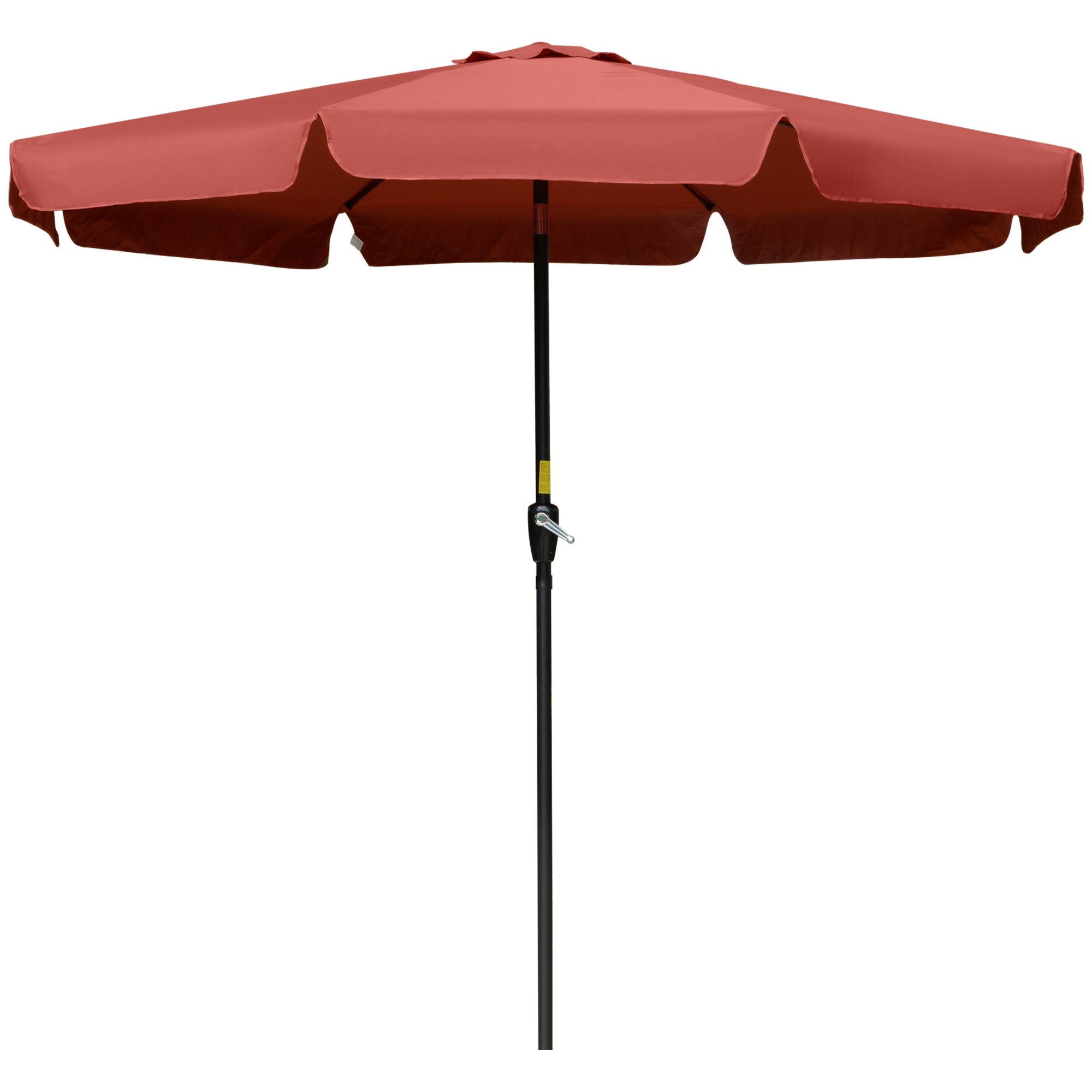 Outsunny Tilting Terrace: 8.5 ft Outdoor Market Table Umbrella Round with Crank Tilt, for Garden Backyard Deck, Wine Red Shade 