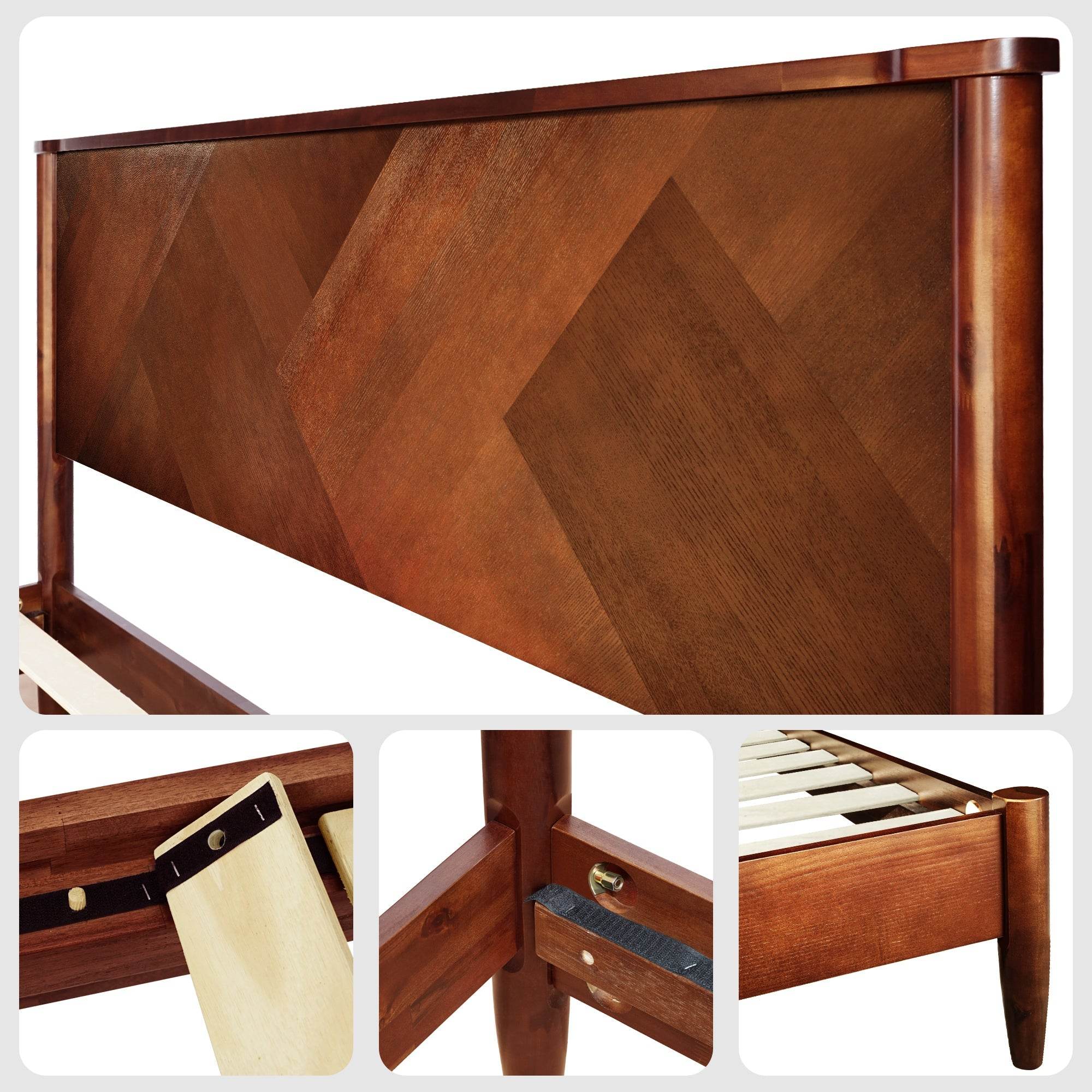 Panthera Platform Bed Frame With Headboard 