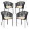 Patio Chairs Set of 4 with Seat Cushion and Curved Backrest for Patio-Black