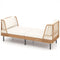 Patio Wicker Daybed Outdoor Boho Rattan Loveseat Sofa with Seat and Back Cushions-White