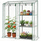 Mini Greenhouse, Portable Greenhouse with 3 Shelves, 2 Roll-up Doors, 56.3