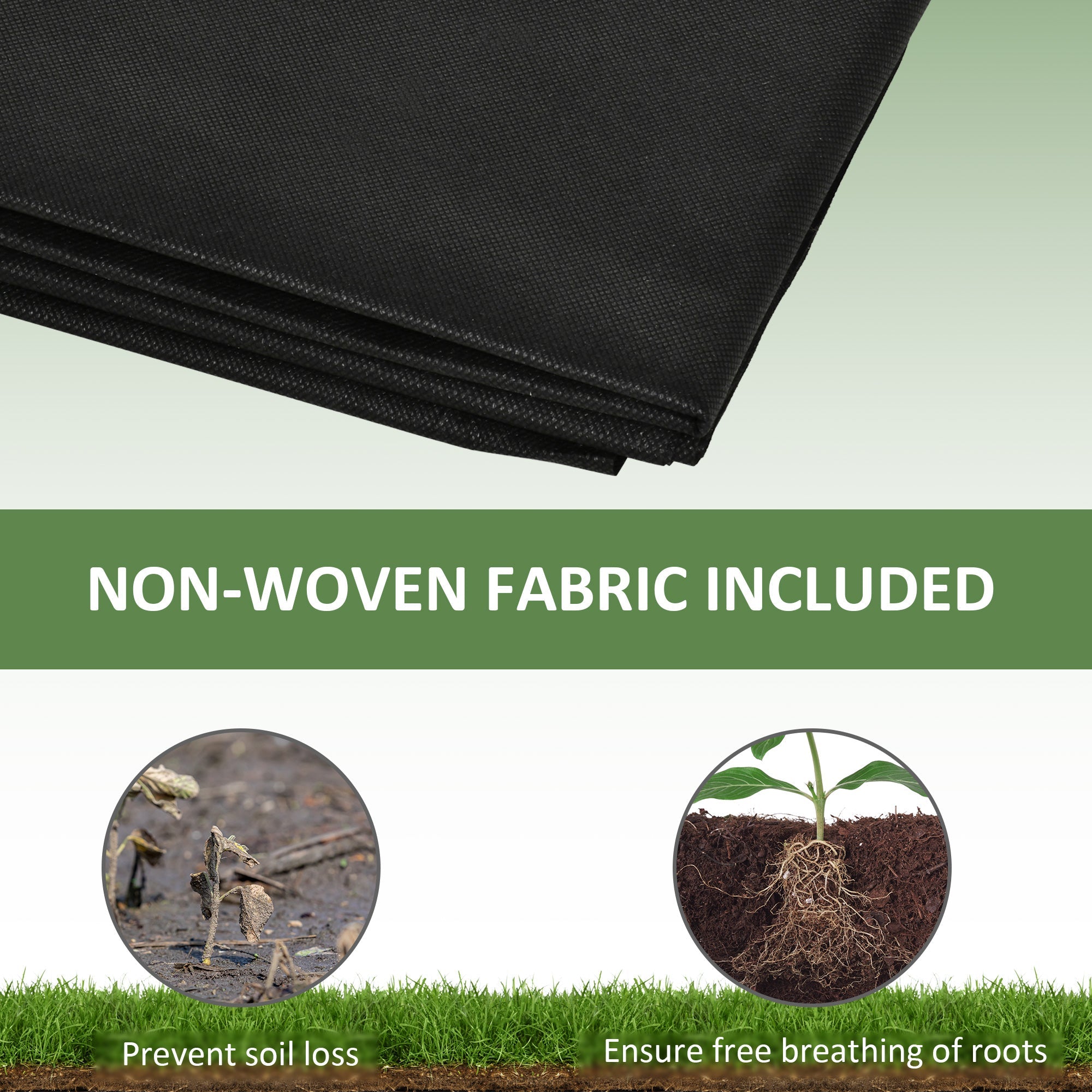 Outsunny Raised Garden Bed Elevated Wooden Planter Box for Backyard, Patio to Grow Vegetables, Herbs, and Flowers 