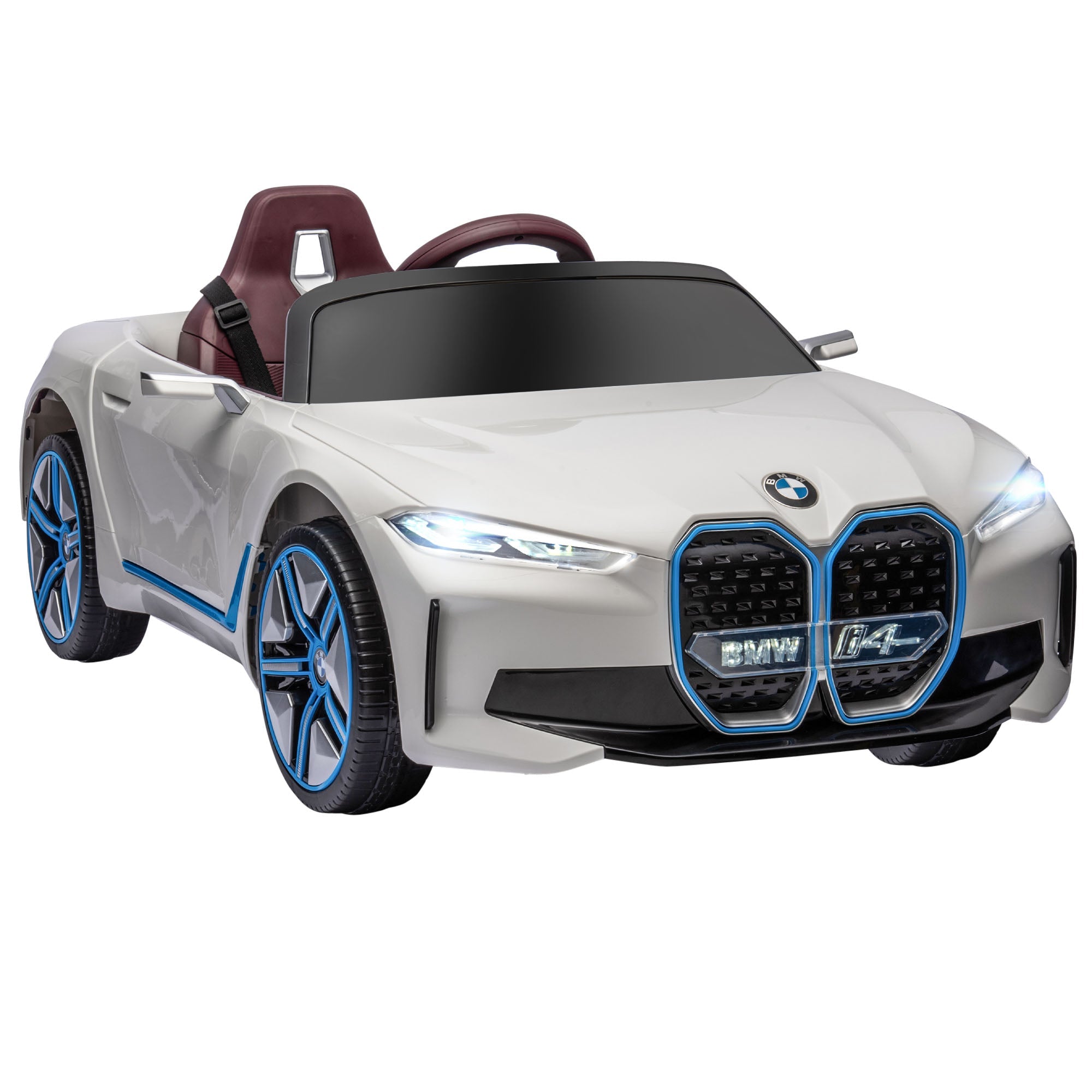 Aosom 12V Electric Ride on Car with Remote Control, 3.1 MPH Kids Ride-on Toy for Boys and Girls with Portable Battery, White 