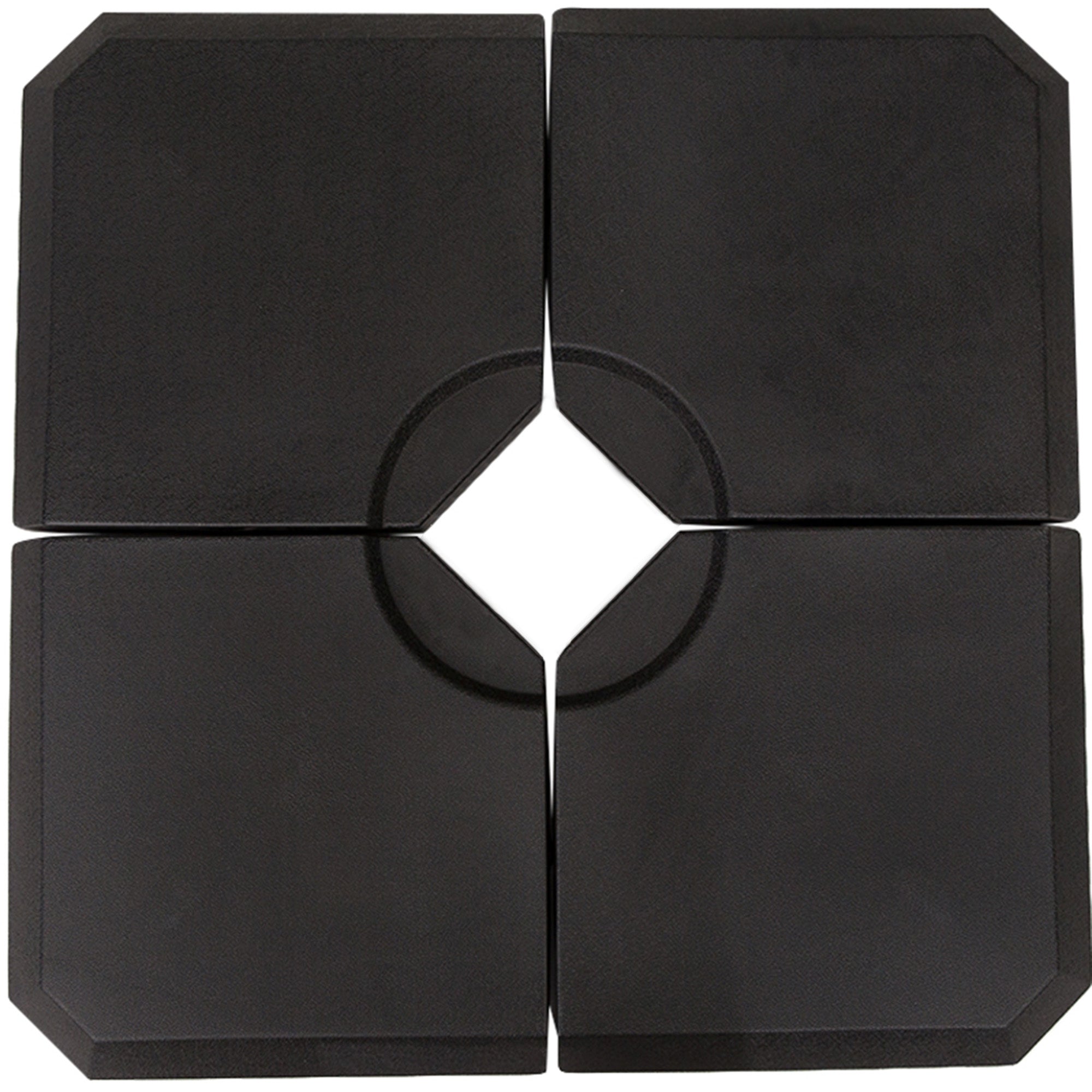 Outsunny Cantilever Base Anchor: 4pc Fillable Umbrella Stand for Offset Parasols, Durable Black 