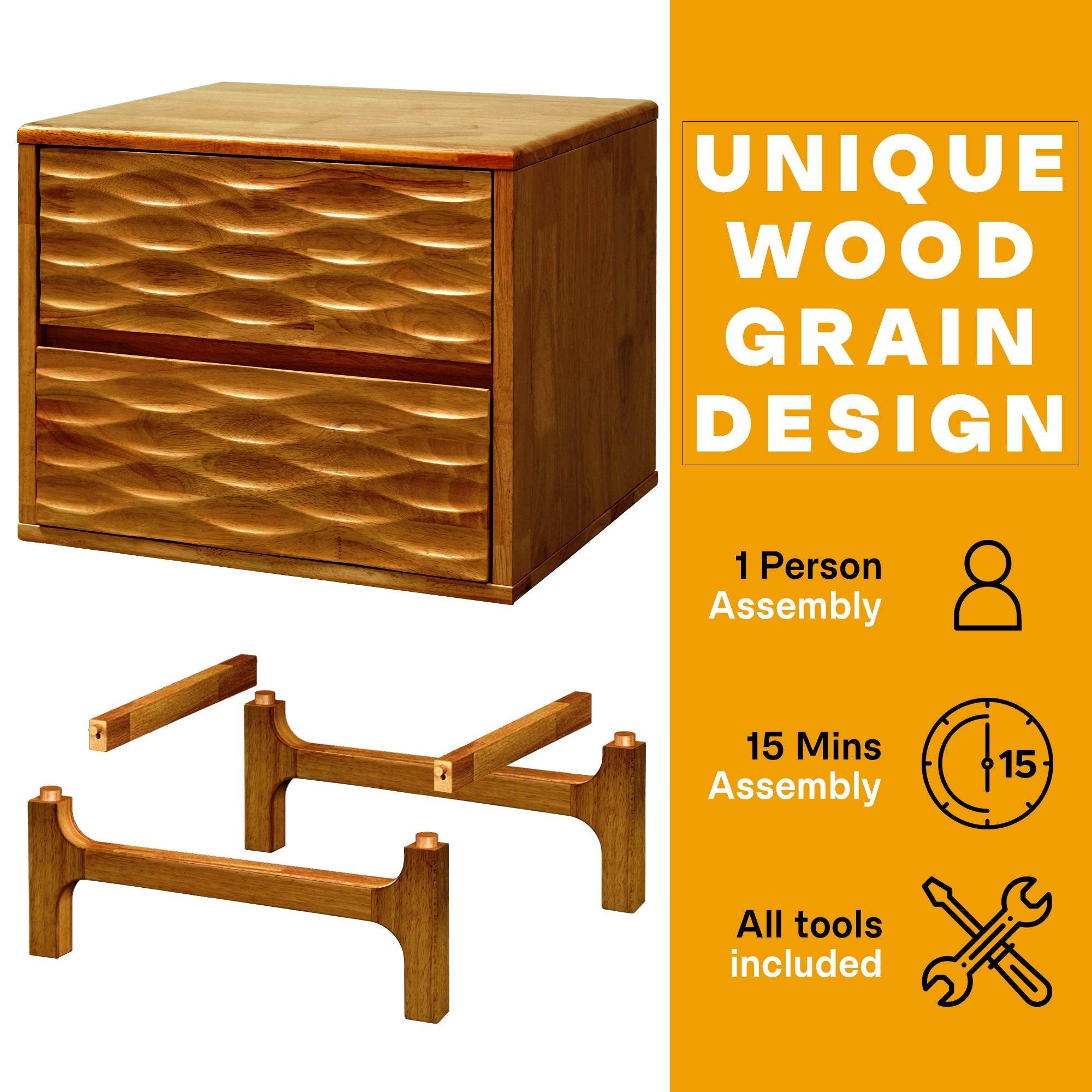 Elara Nightstand with 2 Drawers 