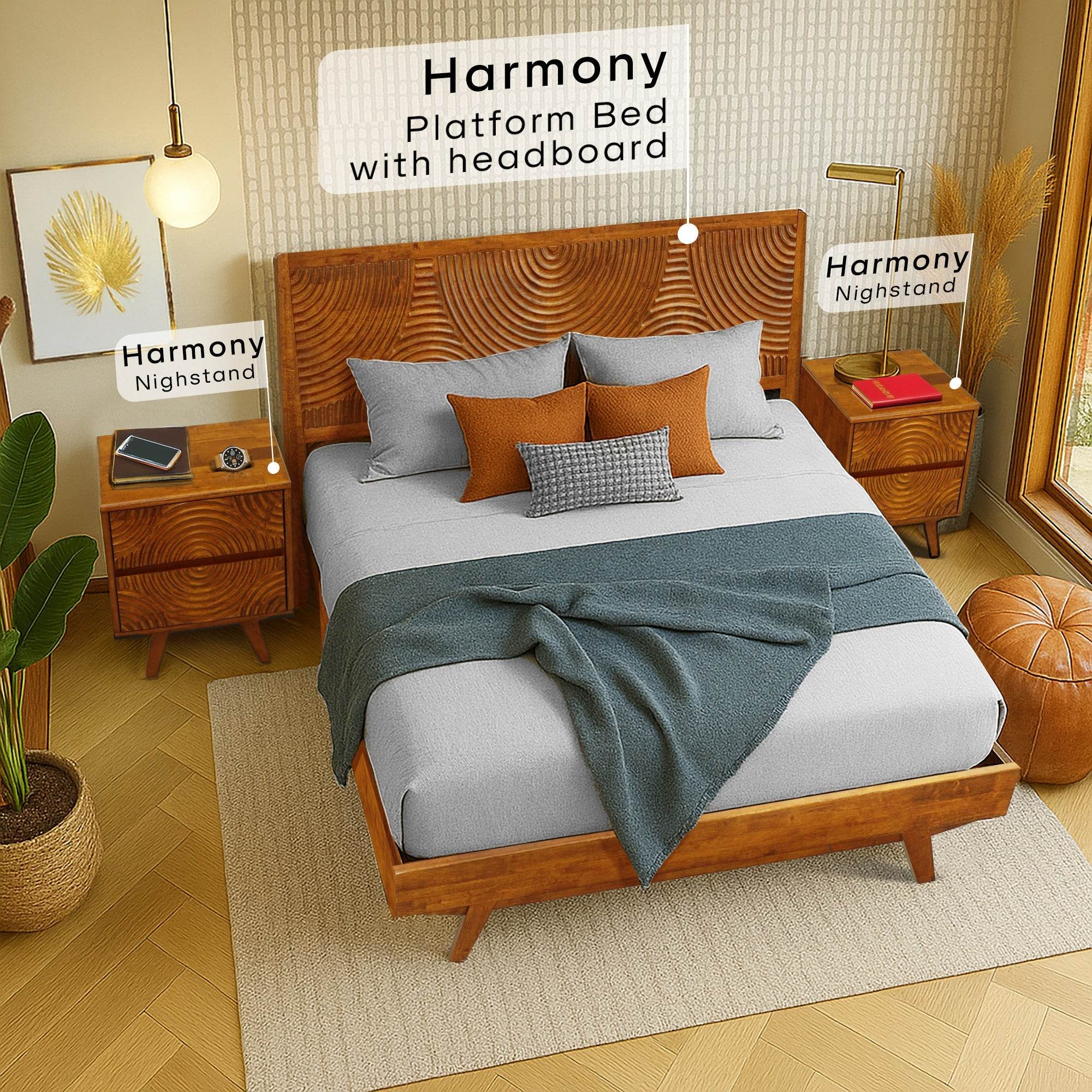 Harmony Nightstand with 2 Drawers 