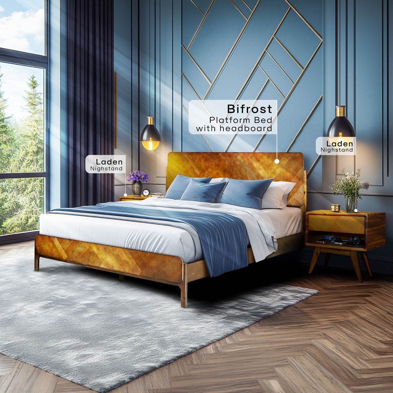 Laden Nightstand with drawer 