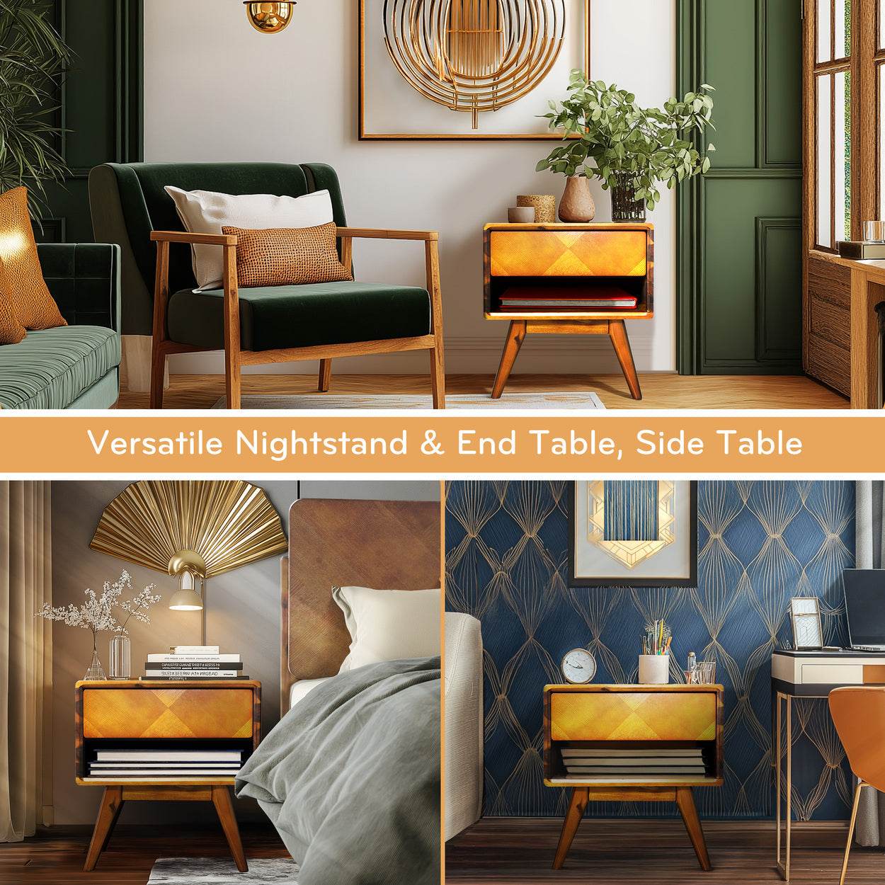 Laden Nightstand with drawer 