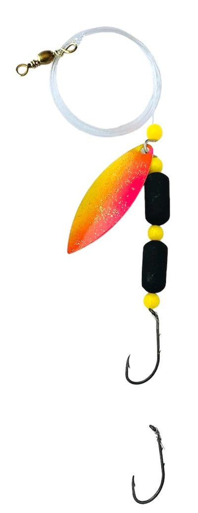 Fluorocarbon Willow Leaf Floating Worm Harness – Pink Wave Blade 