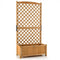 Planter Raised Bed with Trellis for Plant Flower Climb-Natural
