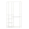 Portable Closet with Pants Hangers and 2 Hanging Rods and 4 Storage Shelves-White