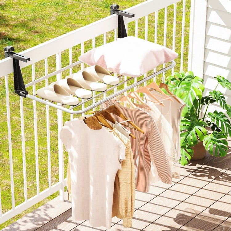 Portable Clothes Drying Rack Aluminum Towel Rack with Adjustable and Foldable Brackets