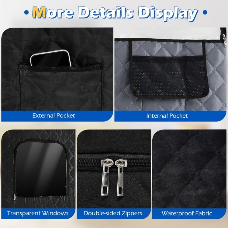 Portable Steam Sauna Box with 3L/1200W Fast-Heat Steamer and 15-Level Temperature