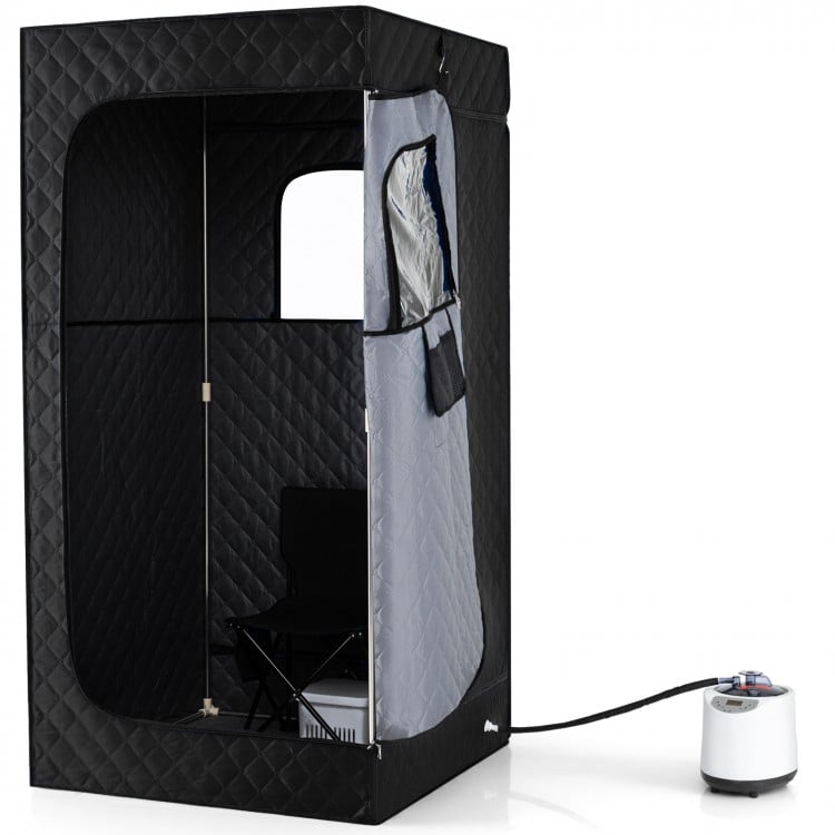 Portable Steam Sauna Box with 3L/1200W Fast-Heat Steamer and 15-Level Temperature