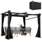 Metal Pergola with Sliding Roof Canopy, Retractable Pergola Canopy, 10' x 10', Black