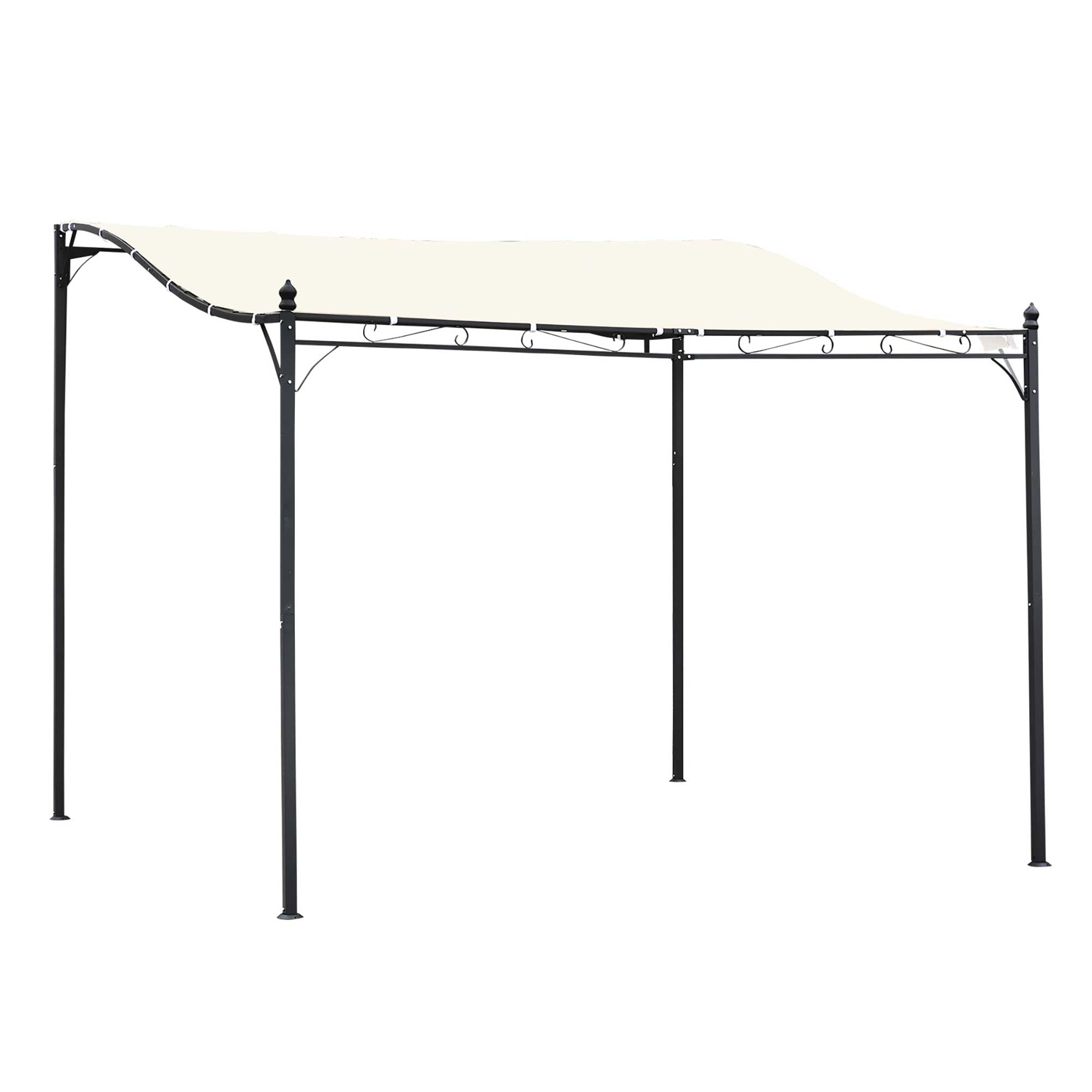 Outsunny 10 x 10ft Outdoor Pergola, UV-Blocking Canopy with Adjustable Height Frame for Garden & Patio, Cream White 