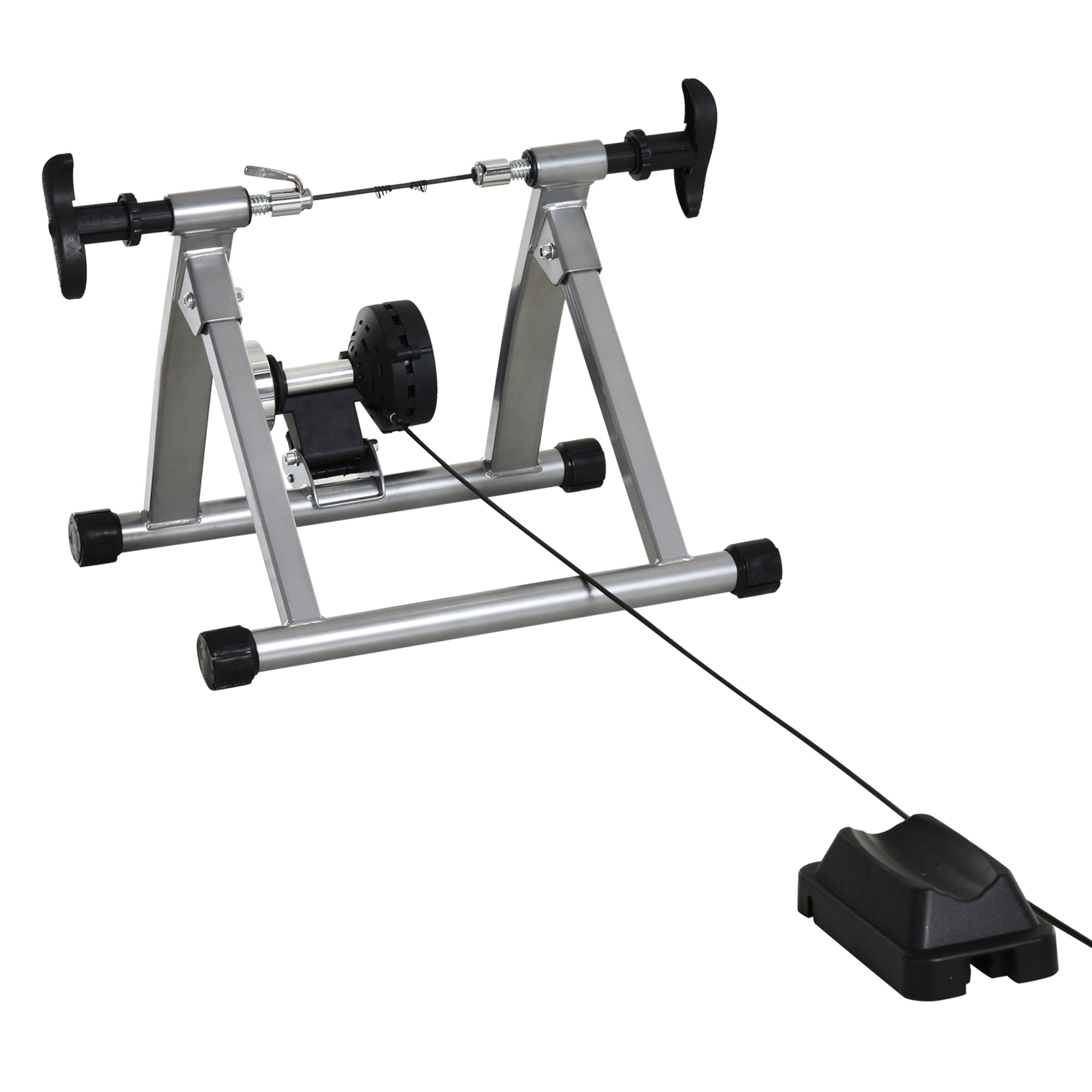 Soozier Indoor Magnetic Bike Trainer Stand with 5-Level Adjustable Resistance, Silver - Enhance Your Home Workout Experience 
