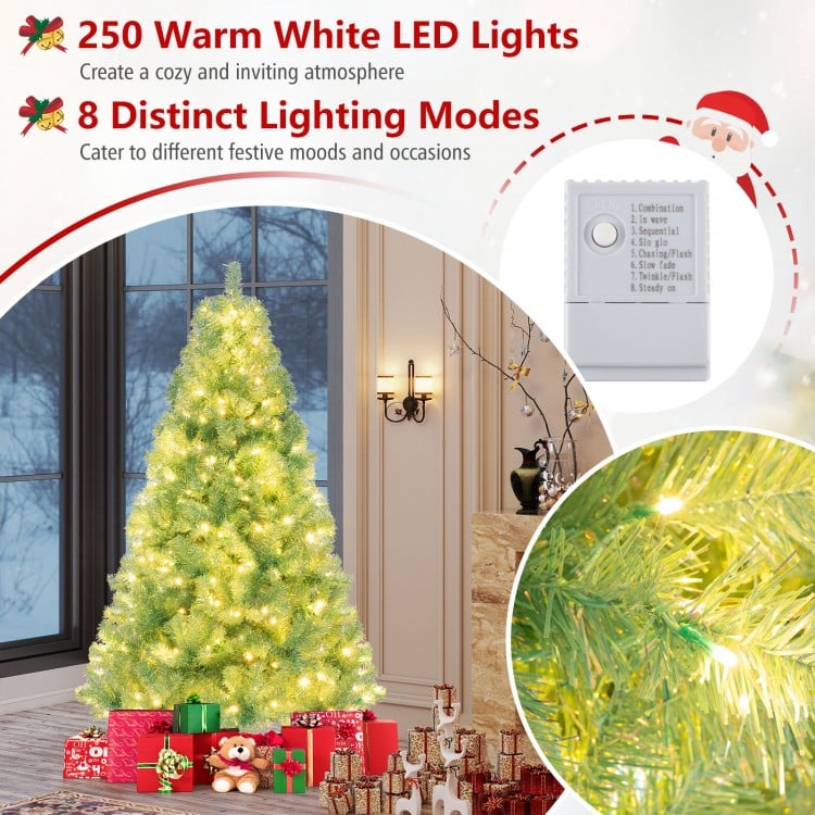 6 ft Pre-Lit Tinsel Christmas Tree Artificial Xmas Tree Home Office Party Seasonal Holiday Decoration