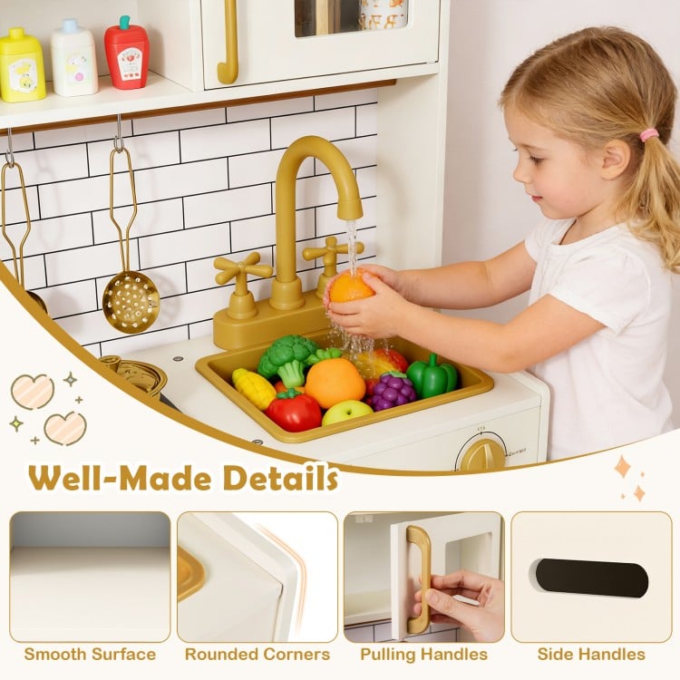 Pretend Toy Kitchen Set with Stoves and Water Dispenser