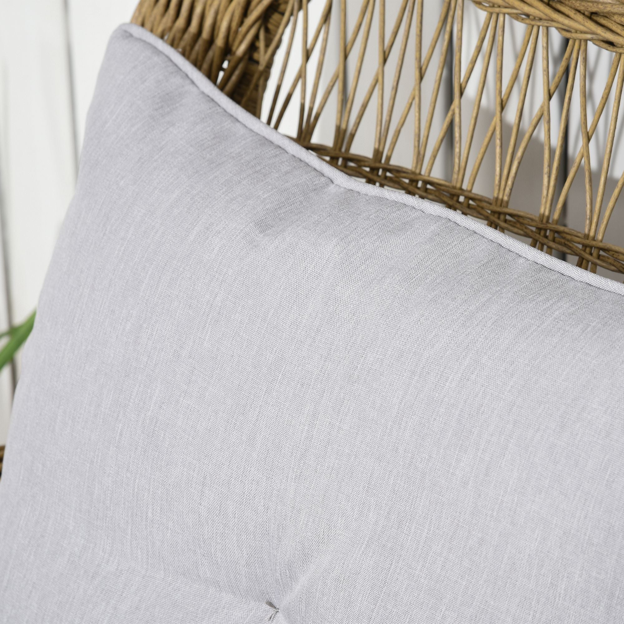 Outsunny Rattan Rocking Retreat: Outdoor Garden Porch Chair with Cushion, Light Grey Furniture Bliss 