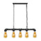 5-Head Water-Pipe Ceiling Light in Black~1341