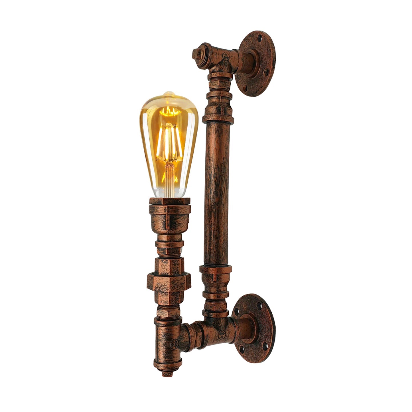 Brushed Copper Steampunk Water pipe Wall Sconce Lighting~1160