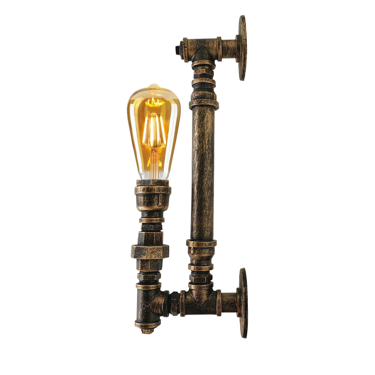 Brushed Copper Steampunk Water pipe Wall Sconce Lighting~1160